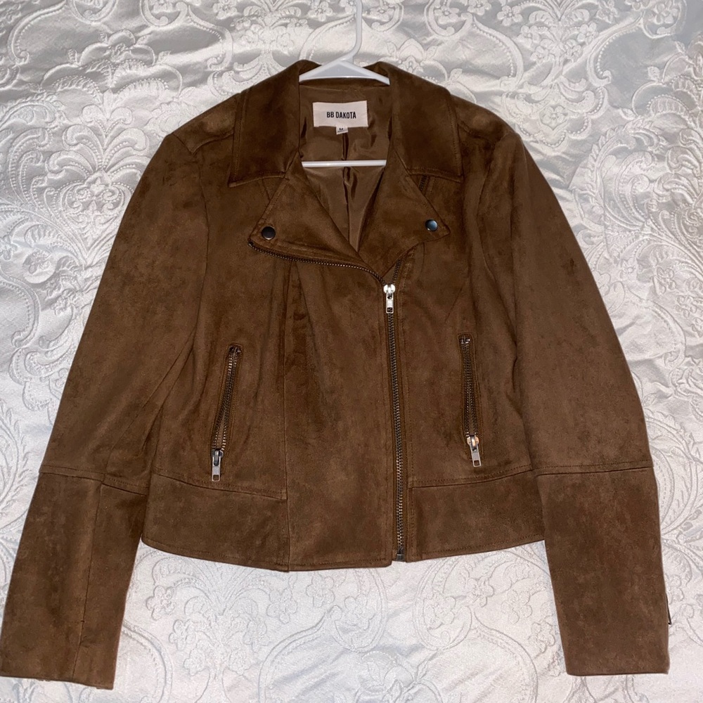 BB Dakota: Not your baby faux suede moto jacket